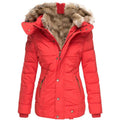 Lange Puffer Winterjas met Faux Fur Capuchon voor Dames - View 8