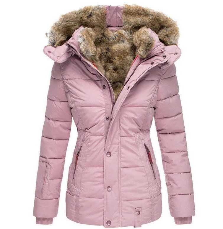 Lange Puffer Winterjas met Faux Fur Capuchon voor Dames - View 9