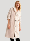 Lange Trenchcoat met Oversized Fit voor Dames - Creme