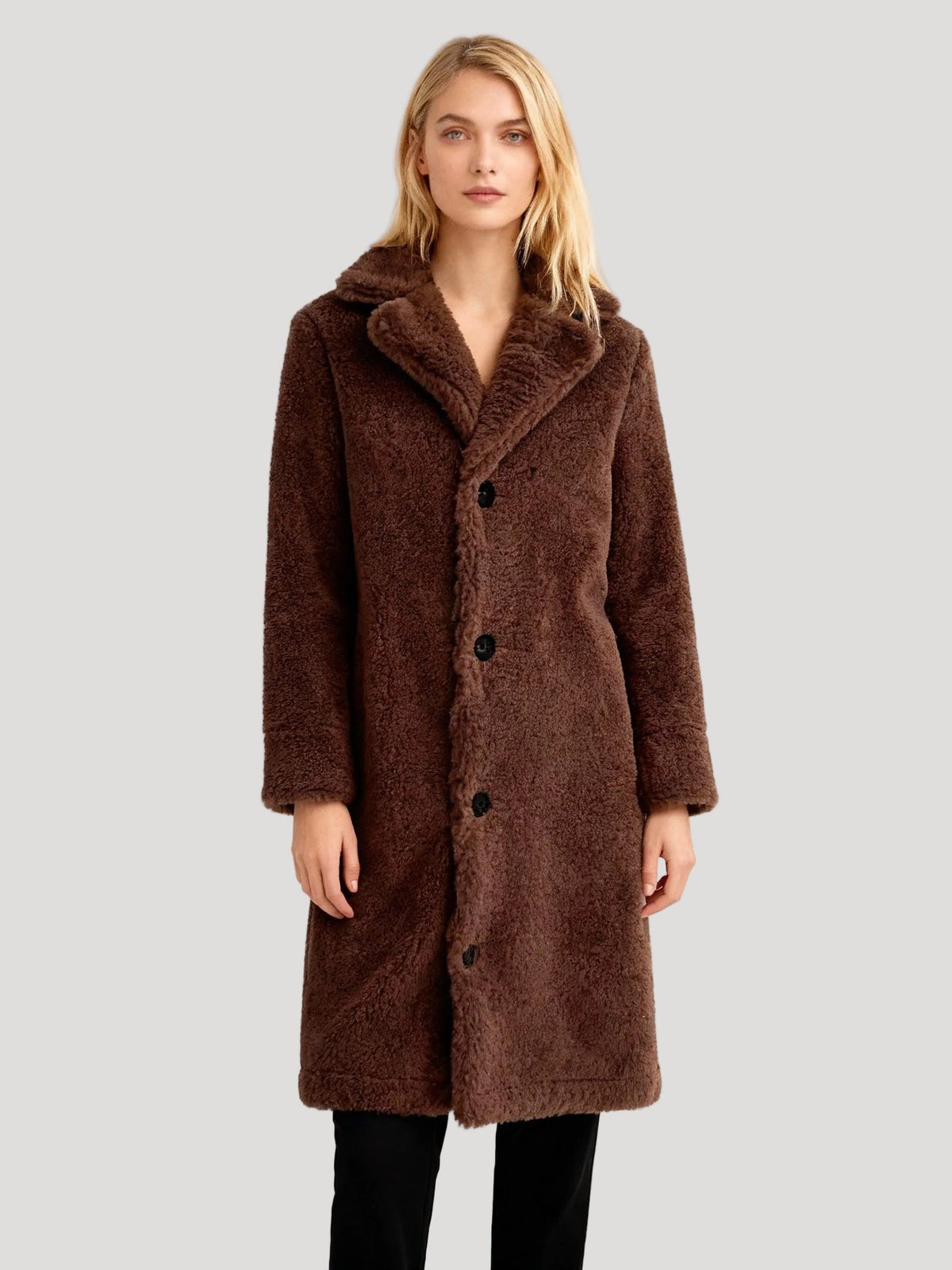 Lange Trenchcoat met Oversized Fit voor Dames - Dunkelbraun