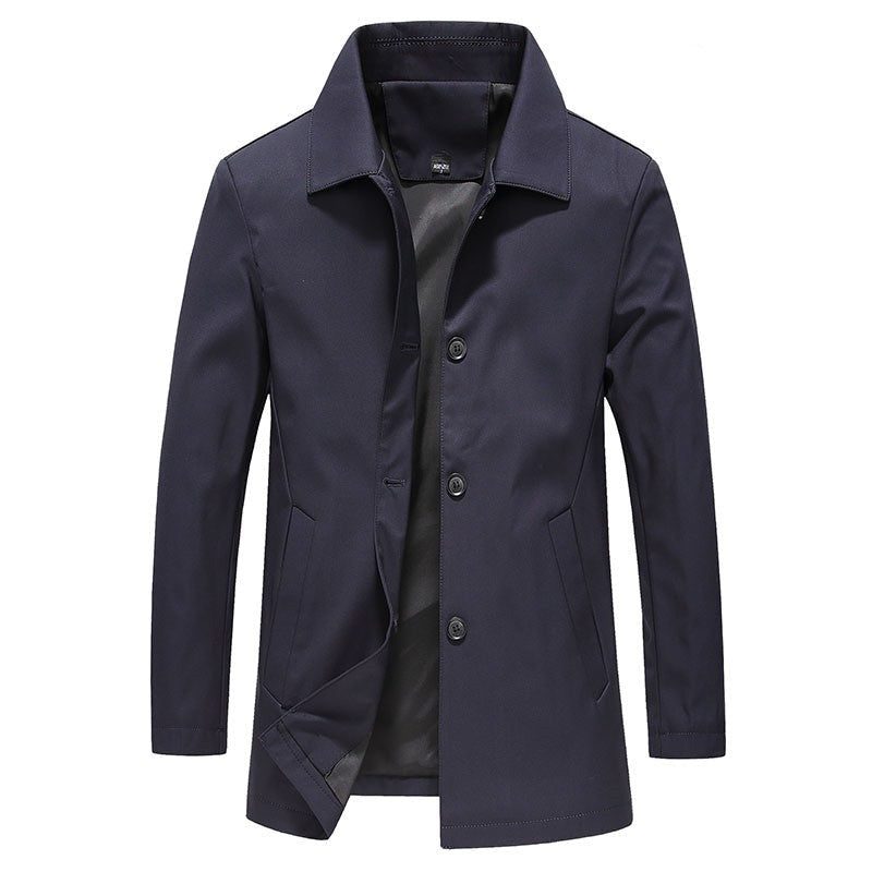 Lange Windbestendige Jas voor Heren - Navy