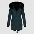 Lange Winterjas met Bontafvoering voor Dames - View 7