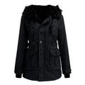 Lange Winterjas met Bontafvoering voor Dames - View 9