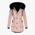 Lange Winterjas met Bontafwerking voor Dames - Rosa