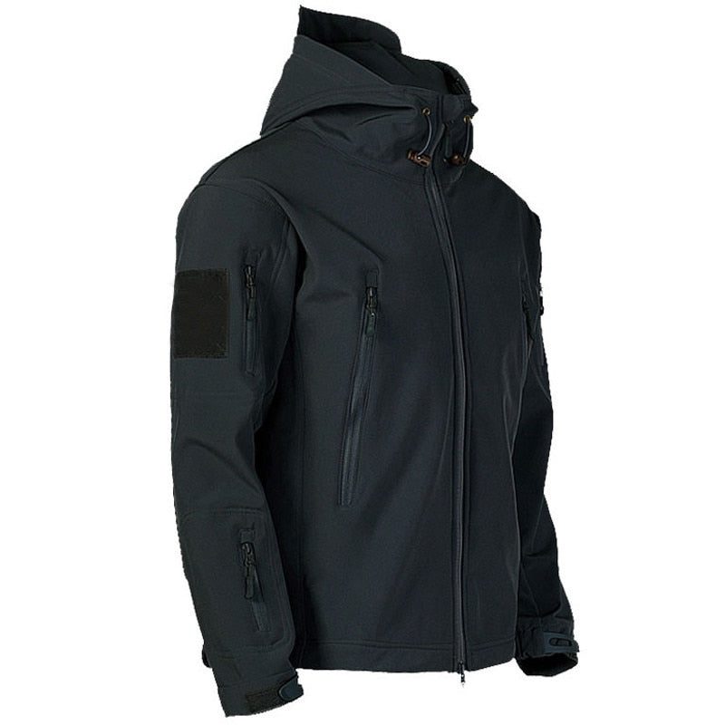 Lange Winterjas met Capuchon en Steekzakken voor Heren - Zwart