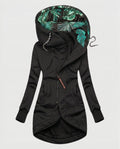 Lange Winterjas met Capuchon en Palmprint Voering voor Dames
