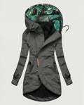 Lange Winterjas met Capuchon en Palmprint Voering voor Dames