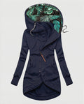 Lange Winterjas met Capuchon en Palmprint Voering voor Dames