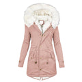 Lange Winterjas met Faux Fur Kraag voor Dames - Rosa