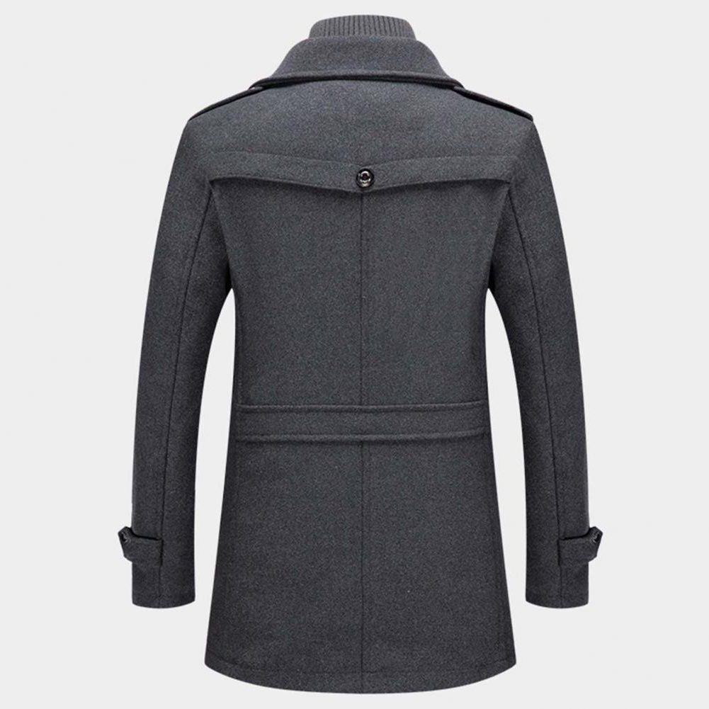 Lange Winterjas met Opstaande Kraag voor Heren - View 2