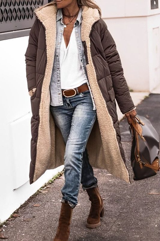 Lange Winterjas met Teddy Voering voor Dames