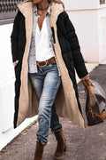 Lange Winterjas met Teddy Voering voor Dames - Schwarz