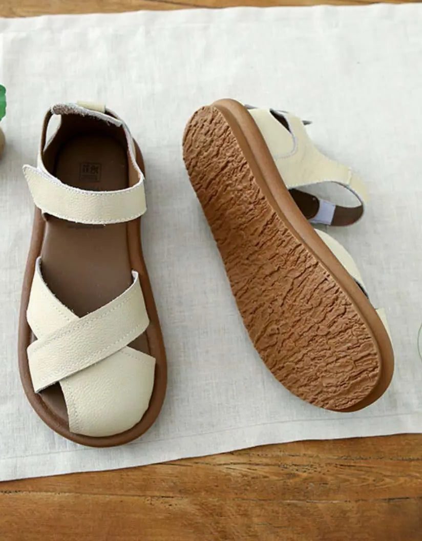 Lederen Sandalen met Gekruiste Bandjes voor Dames