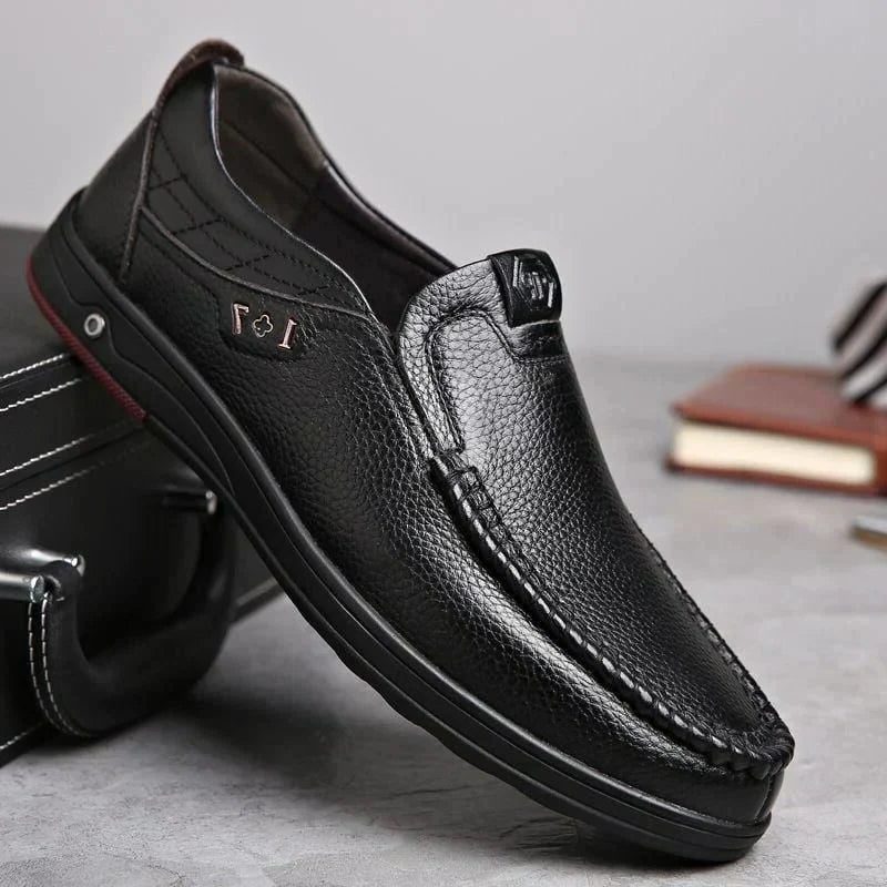 Lederen Slip-On Loafers voor Heren - Zwart