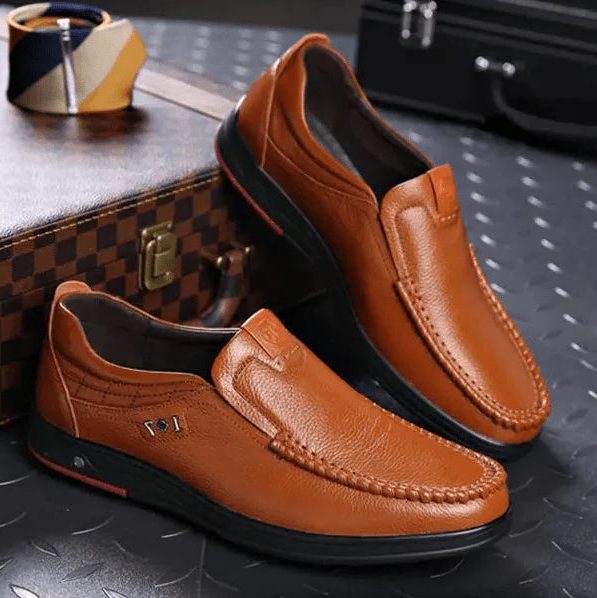 Lederen Slip-On Loafers voor Heren - Geel