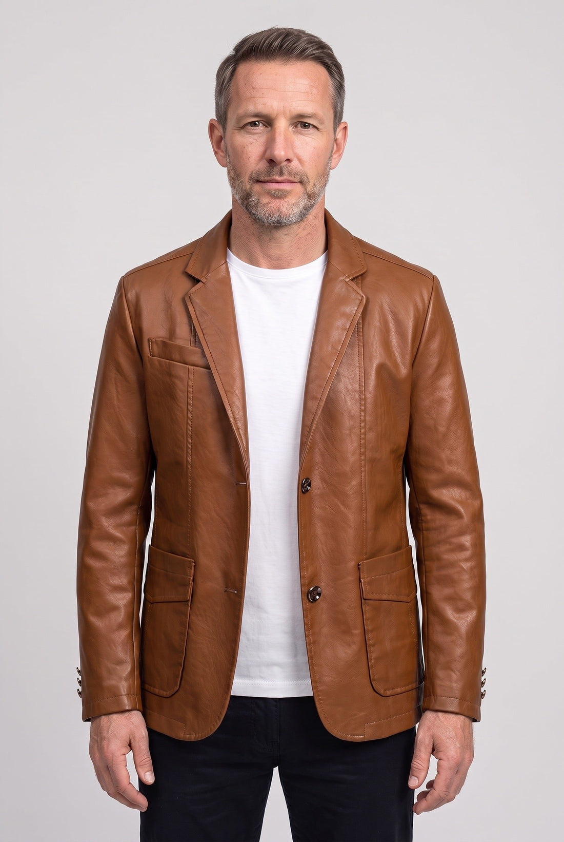 Leren Blazer met Reverskraag voor Heren