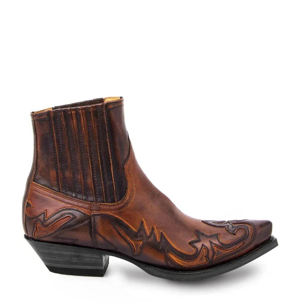 Leren Cowboylaarzen met Puntige Neus voor Heren - Bruin