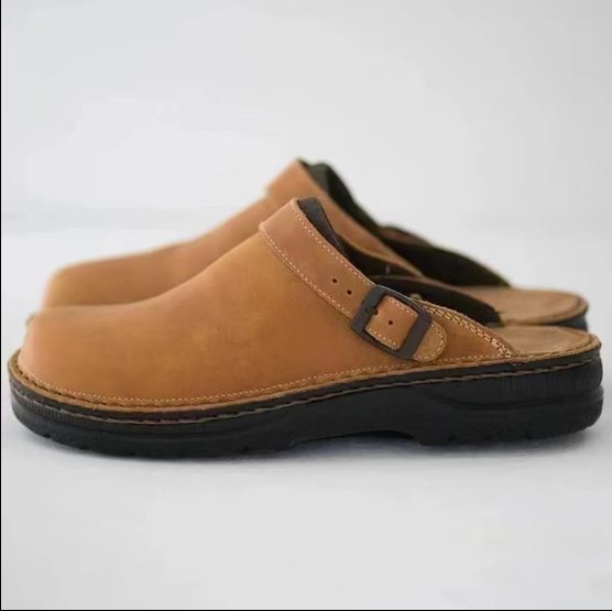 Leren Instapslippers met Gesp voor Heren