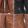 Leren Jas met Capuchon en Ritssluiting voor Dames - View 18