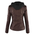 Leren Jas met Capuchon en Ritssluiting voor Dames - View 8