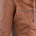 Leren Jas met Capuchon en Ritssluiting voor Dames - View 9