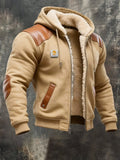 Leren Jas met Capuchon en Sherpa Voering voor Heren - View 4