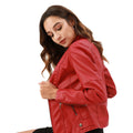 Leren Jas met Ritssluiting voor Dames - View 7