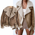 Leren Jas met Sherpa Voering voor Dames - View 8