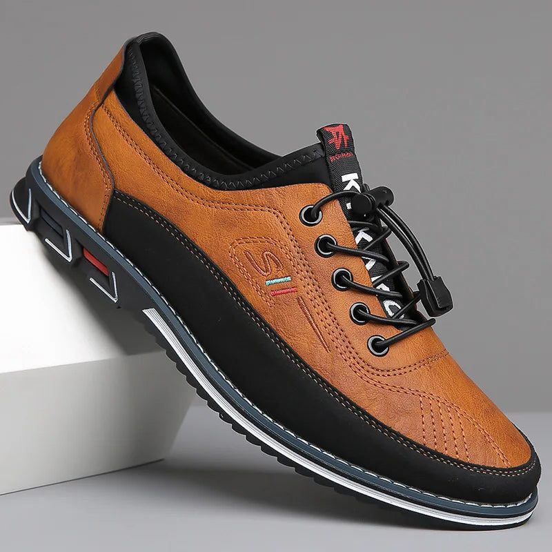 Leren Sneakers met Elastische Veters voor Heren