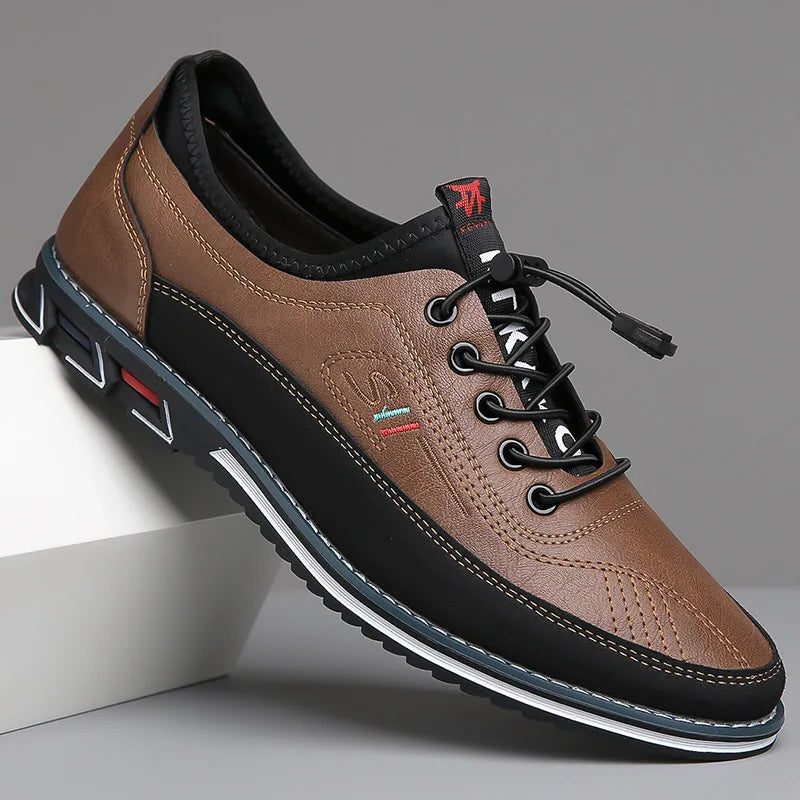 Leren Sneakers met Elastische Veters voor Heren
