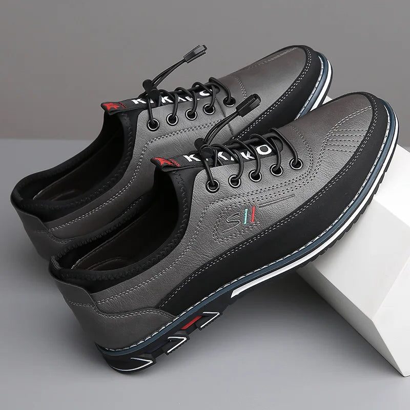 Leren Sneakers met Elastische Veters voor Heren