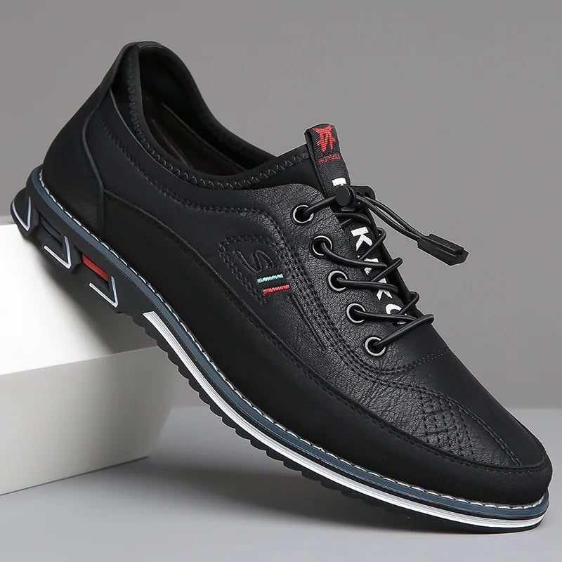 Leren Sneakers met Elastische Veters voor Heren