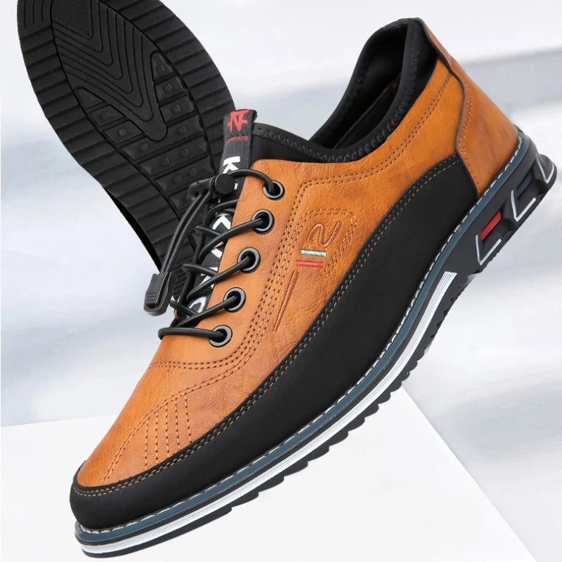 Leren Sneakers met Elastische Veters voor Heren
