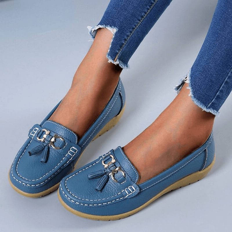 Leren Loafers met Kwastdetail voor Dames