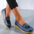 Leren Loafers met Kwastdetail voor Dames - Dunkelblau