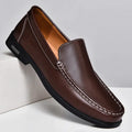 Leren Loafers met Opstaande Kraag voor Heren - Braun