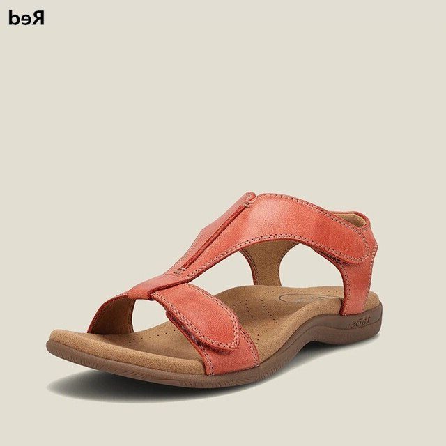 Leren Open Teen Sandalen met Verstelbare Gespen voor Dames
