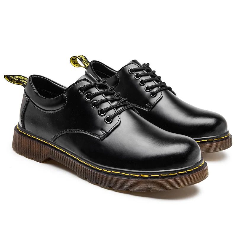 Leren Oxfords met Blokhak voor Heren