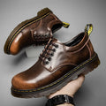 Leren Oxfords met Blokhak voor Heren - View 2