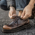 Leren Oxfords met Blokhak voor Heren - View 5