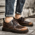 Leren Oxfords met Blokhak voor Heren - View 6