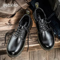 Leren Oxfords met Blokhak voor Heren - View 7
