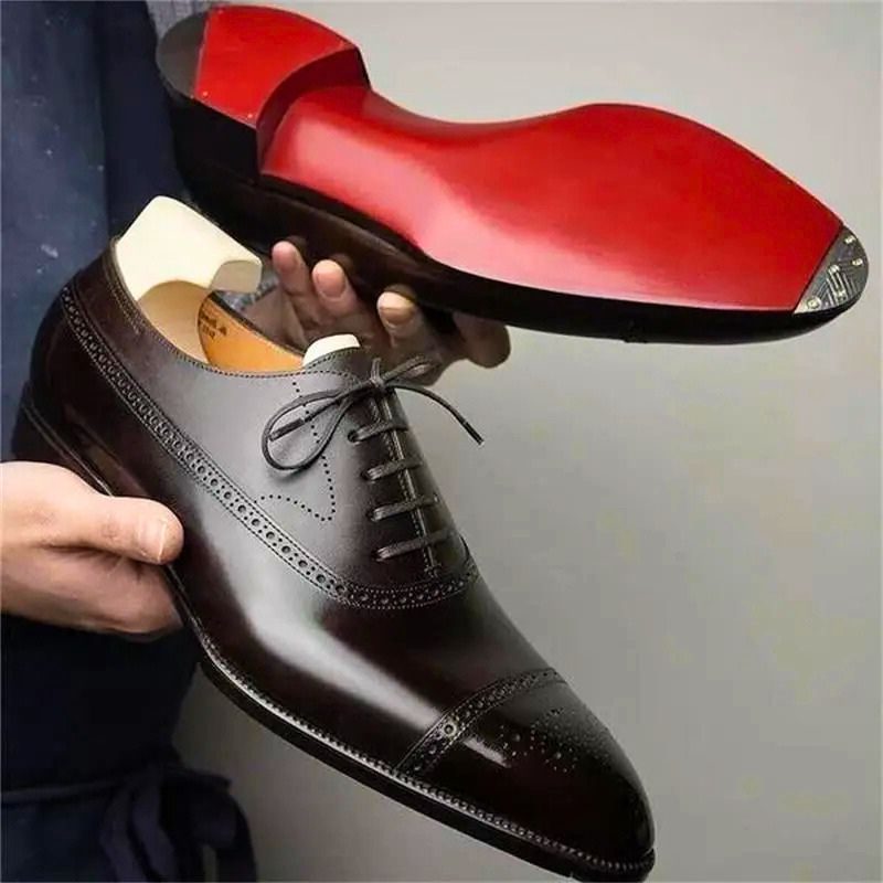 Leren Puntige Neus Oxford Schoenen voor Heren