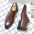 Leren Puntige Neus Oxford Schoenen voor Heren - Bruin