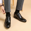 Leren Puntige Neus Oxfords voor Heren