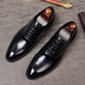 Leren Puntige Neus Oxfords voor Heren - Zwart