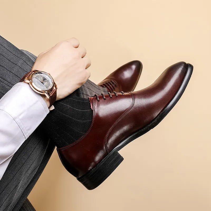 Leren Puntige Neus Oxfords voor Heren - View 2