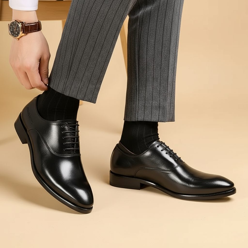 Leren Puntige Neus Oxfords voor Heren - View 3