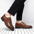 Leren Puntige Neus Veterschoenen voor Heren