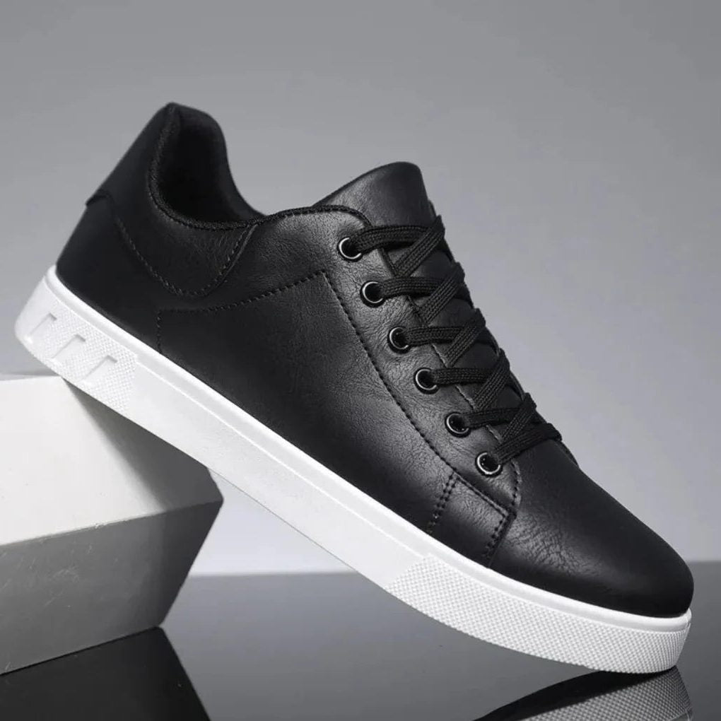 Leren Sneakers met Veters voor Heren - Zwart